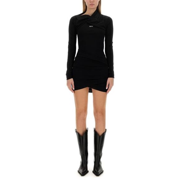 OFF-WHITE Dresses & Skirts - OFF-WHITE Women's Asymmetric Ruched Dress Women MULTICOLOUR Dresses